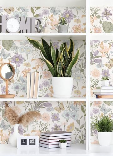 EchoSphere Light Peel and Stick Wallpaper Boho Floral Removable Wallpaper - Image 3