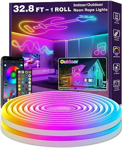 AILBTON 32.8Ft Neon Rope Lights, Flexible Led Rope Lights Control by AILBTON
