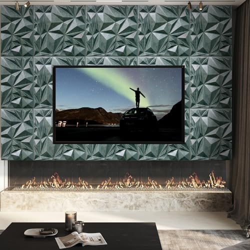 STICKGOO 3D Wall Panels for Interior Wall Decor, Antique Green Bronze Diamond - Image 2