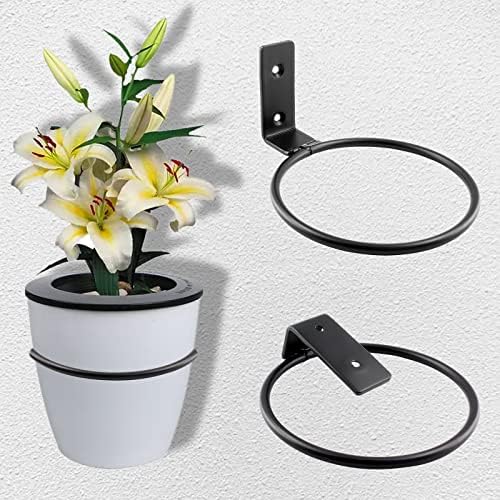 Jiozermi 2 Pack 8 inch Flower Pot Holder Ring, Matte Black - Image 6