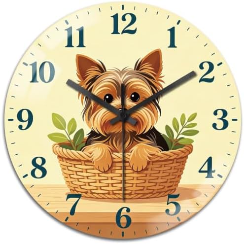 peacoblue Yorkshire Terrier Wall Clocks Battery Operated by PEACOBLUE