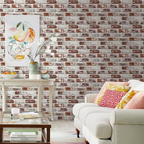 Commomy Faux Brick Peel and Stick Thin PVC 10 Pcs 11.8" x 11.8" - Image 2