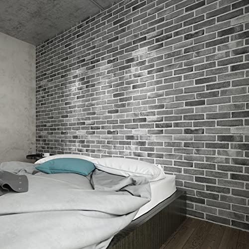 Art3d 10-Pack Durable Faux Brick Peel and Stick 3D Wall Panels, Stone Ash - Image 3