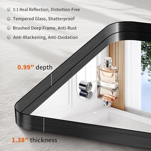 CIRCUMI Black Bathroom Mirror - Image 3
