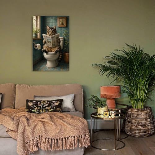 Funny Cat Newspaper Poster Morning News Reading Canvas Wall Art - Image 4
