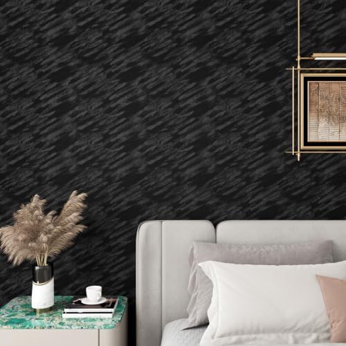 Onyx Black Velvet Wallpaper Peel and Stick Soft Textured Black Felt Contact - Image 2