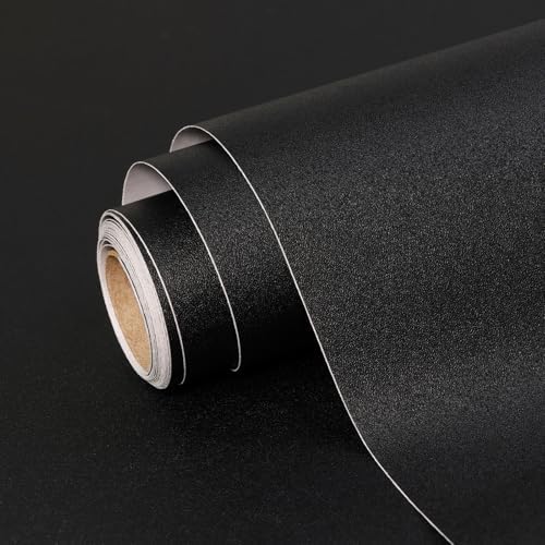 SOON AFTER Black Peel and Stick Wallpaper Solid Black Contact Paper Matte Self by SOONAFTER