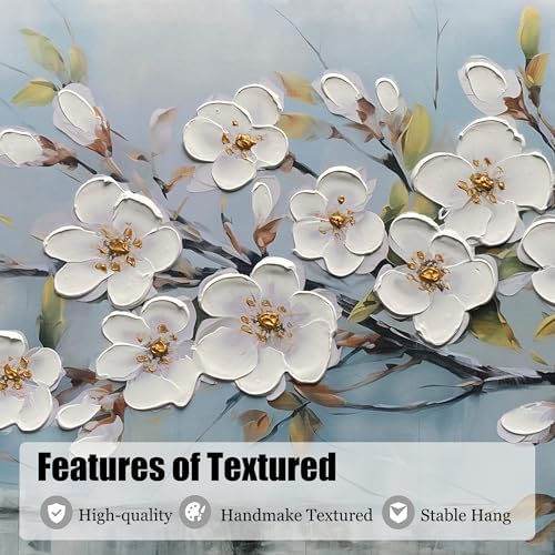 Anolyfi Cherry Blossom Flowers Textured Wall Art - Image 5