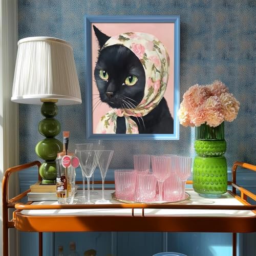 Funny Cat Poster Set of 6, Whimsical Babushka Cats Wall Art Eclectic Lover Cat - Image 6