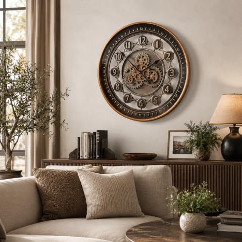 October Elf 24 Inch Large Wall Clock, Bronze Brown - Image 5
