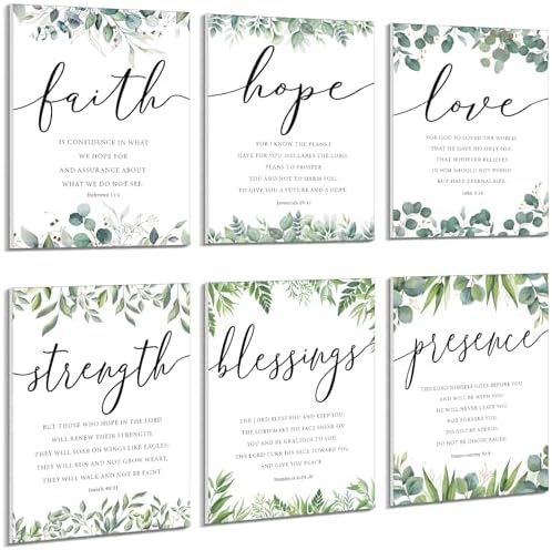 Sacubee 6 Pack Acoustic Christian Art Panels 12" x 16", Sage Green Leaves by Sacubee