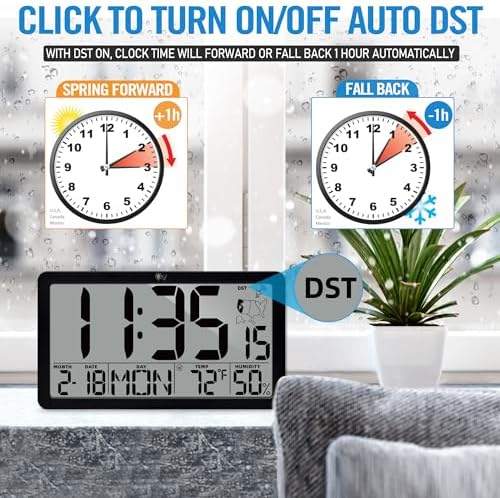 TXL Atomic Digital Wall Clock, Battery Operated - Image 5
