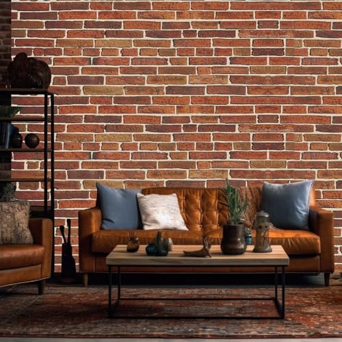 VitalCozy 10x8 ft Dark Red Brick Wall Backdrop Fabric Halloween Background - Image 3