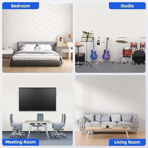 20 Pack Acoustic Panels with Self Adhesive, Soundproof Wall Panels, Hexagon - Image 5