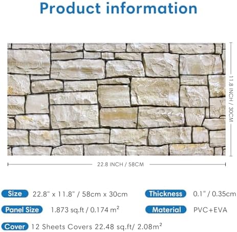 COMSTICKC 3D Peel and Stick Faux Stone Wall Panels - Image 5