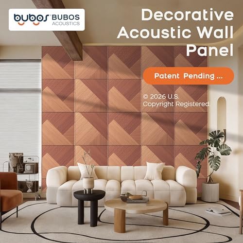 BUBOS 6-Pack Acoustic Panels, Wood Grain Sound Absorbing Panels - Image 2