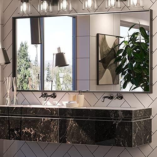 Keonjinn 60x30 Inch Black Bathroom Mirror by Keonjinn