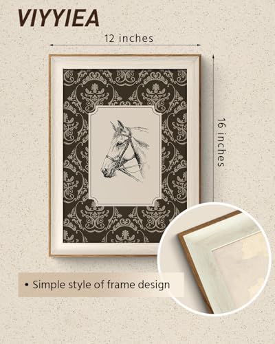 VIYYIEA Framed Wall Art Horse Head Canvas Print Modern, 12×16 Inch - Image 2