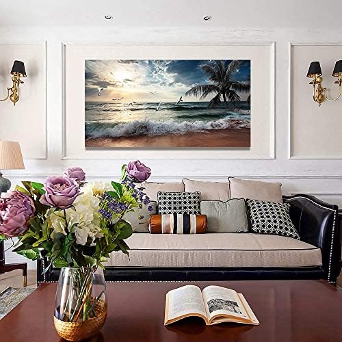 Yxbhhym Large Beach Ocean Canvas Wall Art Coast Sunset Sea Paintings Poster - Image 6