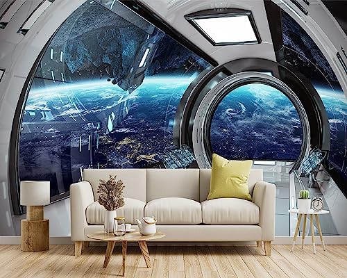 -3D Capsule Space Fabric Wallpaper Living Room Bedroom Bathroom Boys Girls - Image 2