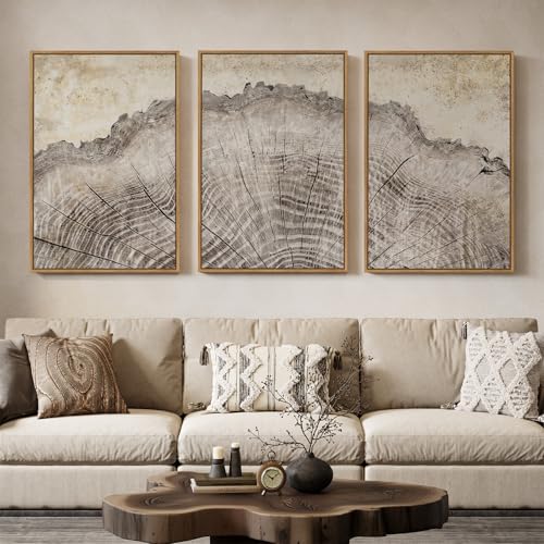 Large Framed Modern Farmhouse Tree Ring Wall Art by MXART