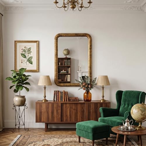 ARTPULSE 24x36 inch Vintage Farmhouse Rectangle Wall Mirror - Image 2