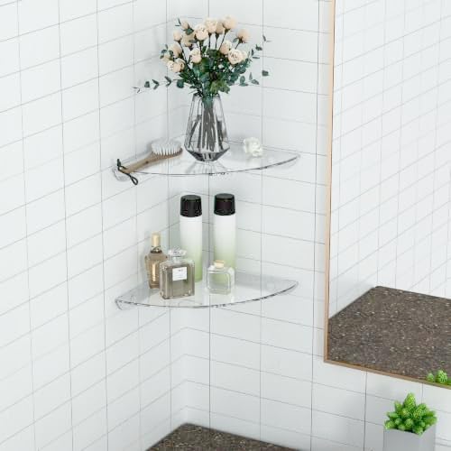 Sezanrpt 9.5x9.5 Inch Acrylic Corner Floating Shelf Set of 2, Security Cameras - Image 6
