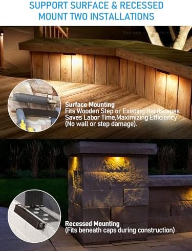 LEONLITE 8-Pack 7 Inch LED Hardscape Lighting, 2700K Soft White - Image 3
