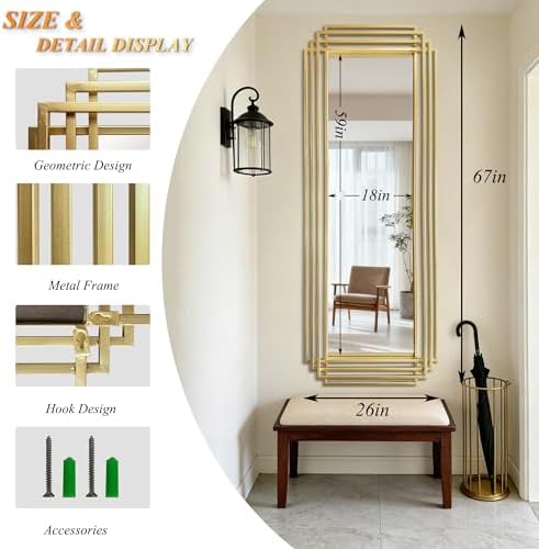 67"x26" Rectangle Full Length Mirror - Image 3
