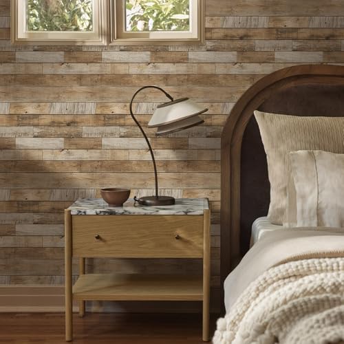 COMSTICKC 3D Faux Wood Wall Sticker Shiplap Peel and Stick, Not Real Wood - Image 2