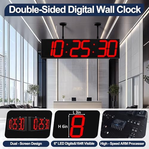 CHKOSDA 28 Inch Large Double Sided Digital Wall Clock - Image 2
