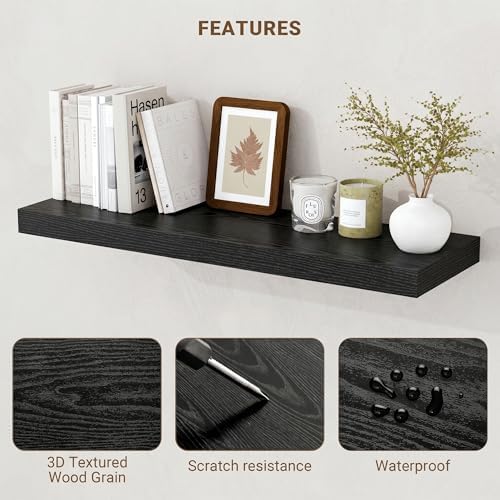 Acovy 55 Inch Floating Shelves, Wooden Shelves - Image 5