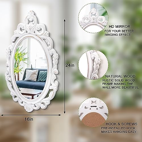 Wall Mirror Oval Baroque Style Vintage Mirrors - Image 2