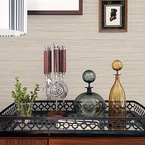 Scott Living 2964-25965 Barnaby Light Grey Faux Grasscloth Wallpaper - Image 2