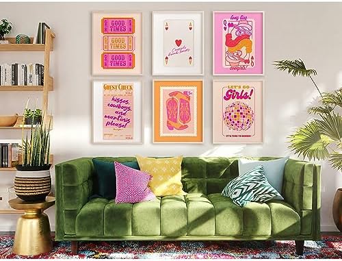 Hot Pink Wall Art Decor Trendy Aesthetic Pictures Preppy Funky Wall Art Poker - Image 4