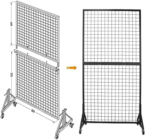 NectaCol 1 Pack 3'x 6' Two-Double Gridwall Panel Display Racks - Image 5