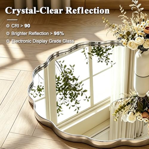 ANDY STAR Chrome Round Wall Mirror 36 inch, Polished Metal Frame Circle - Image 4