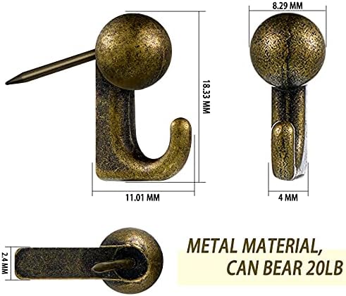 Jetec 30 Pcs Metal Push Pin Hangers Pin Wall Hook - Image 2