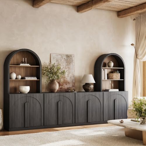 BELLEZE Bijou 126" Wall Unit 6-Piece Modular TV Stand - Image 4