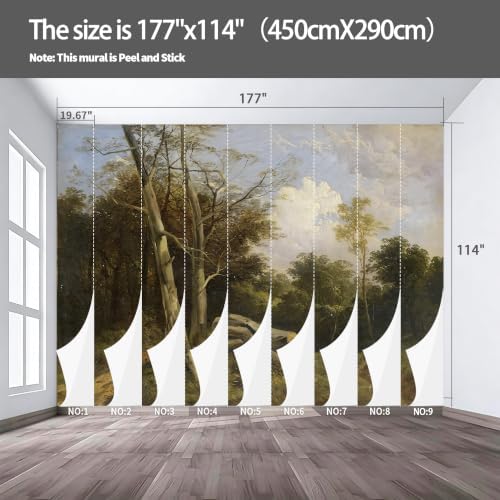 A 19th century classical realistic landscape oil painting style self-adhesive - Image 3