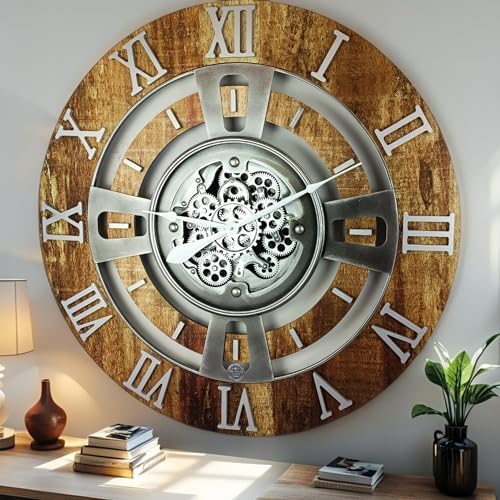 ImprovingLife The Gears Clock Real Moving Gear Wall Clock England Line) by THEGEARSCLOCK