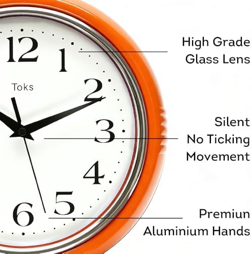 Lily's Home Retro Wall Clock, 9.5 Inch Vintage Design, Silent Non-Ticking - Image 3