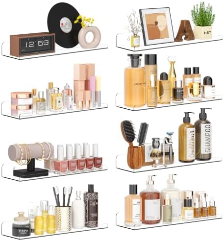 Qukaka 15" Clear Floating Shelves by QukakaHomeCare