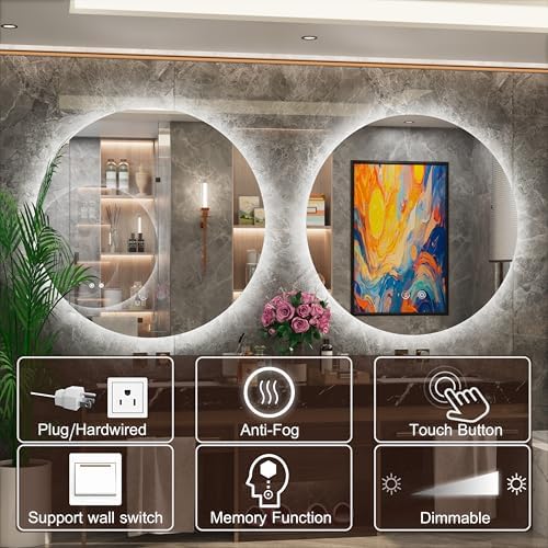 40 Inch Backlit Round LED Mirror - Image 5