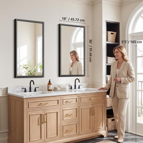FORBATH Bathroom Mirror for Over Sink, 18x36 Inch Black Vanity Mirror - Image 2