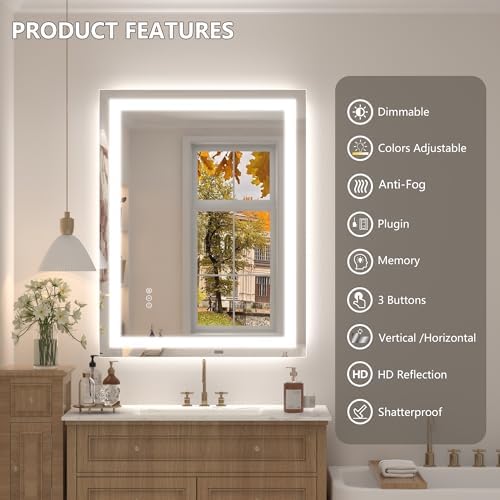 24x32 Inch LED Bathroom Mirror - Image 2