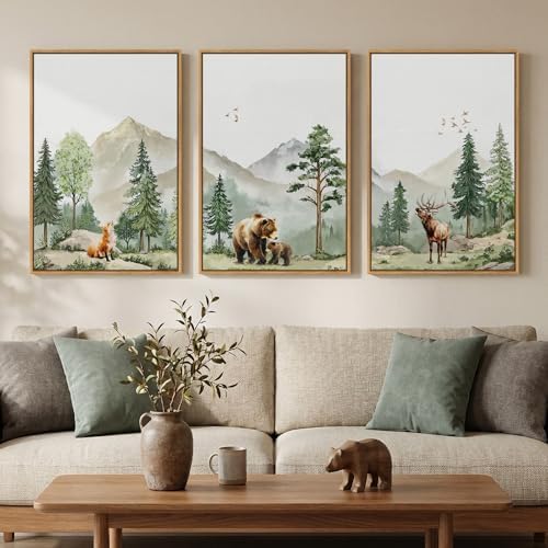 Framed Rustic Forest Animal Wall Art - Image 3