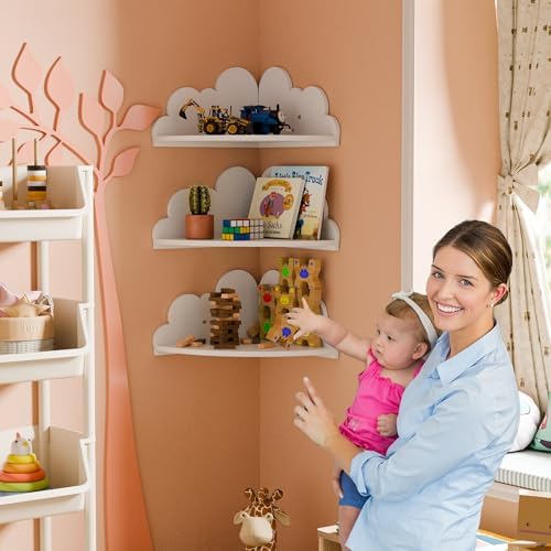 Solid Wood Cloud Floating Corner Shelves - Image 4