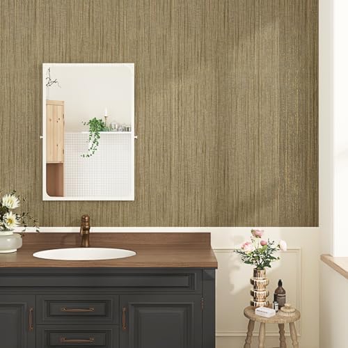 Gold Grasscloth Wallpaper Textured Peel and Stick Wallpaper Vintage Golden - Image 2