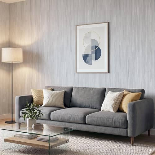 Matte Faux Grasscloth Wallpaper Herringbone Pattern Fabric Contact Paper Peel - Image 5